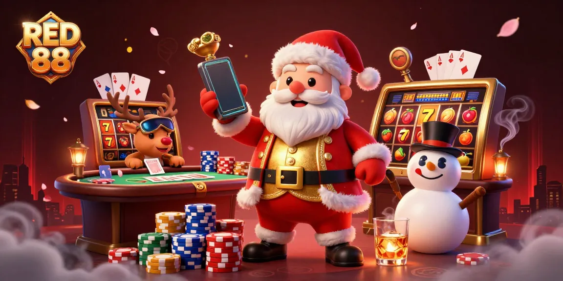 Experience thrilling slots at RED 88 with animated characters enjoying vibrant casino gaming.