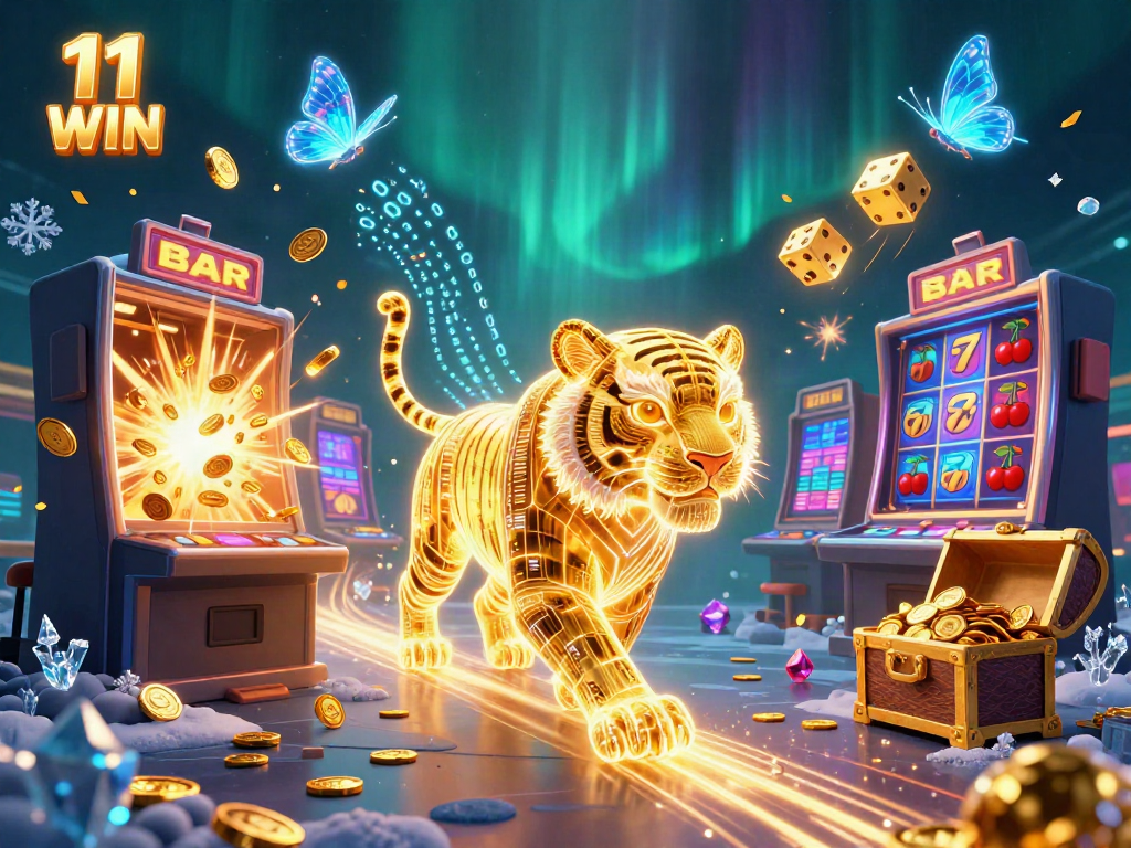 Experience the thrill of winning at 11 WIN with vibrant casino games and captivating characters in a 3D digital landscape.