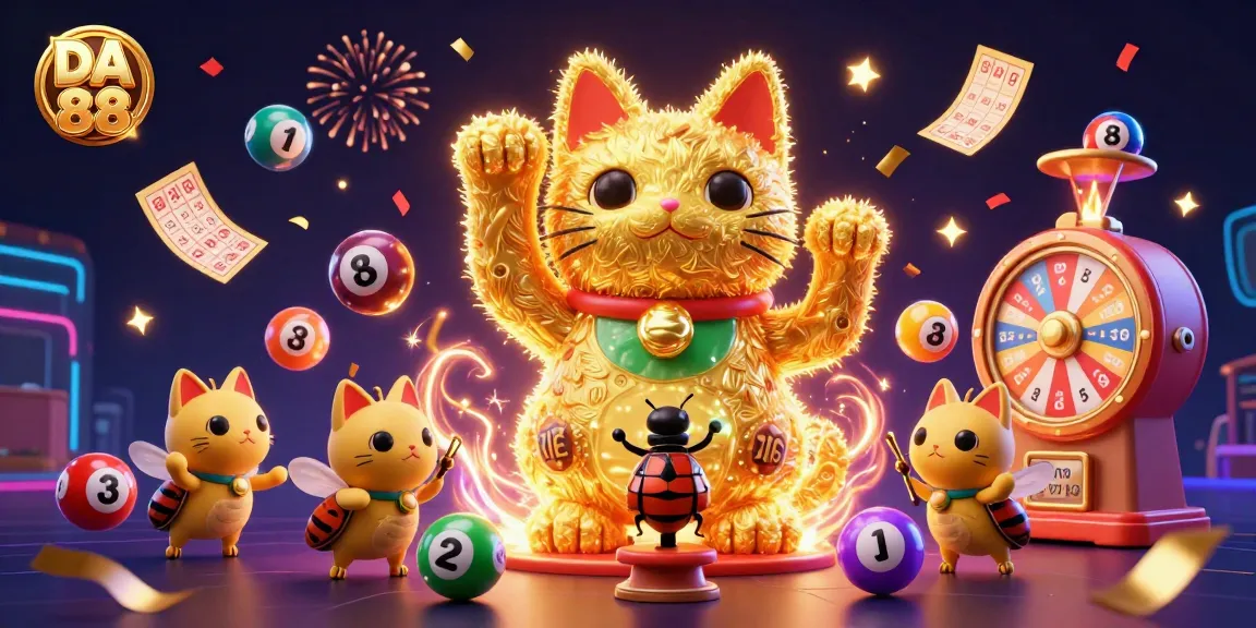 DA 88 Lucky Cat illustration brings vibrant casino energy with colorful elements and engaging visuals.