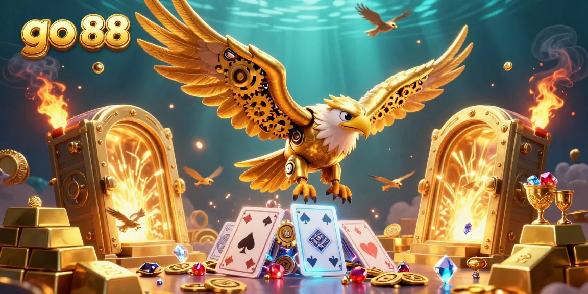 Experience the thrill of playing at go 88, where the cybernetic eagle soars through exciting gaming treasures.